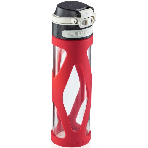 LEIFHEIT Flip Szklana butelka 600 ml czerwony 03256 LEIFHEIT Flip Szklana butelka 600 ml czerwony 03256